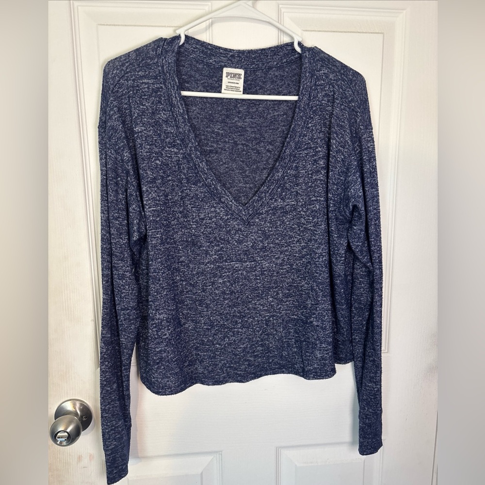 PINK Victoria's Secret Gray Long Sleeve Relaxed‎ Sweatshirt